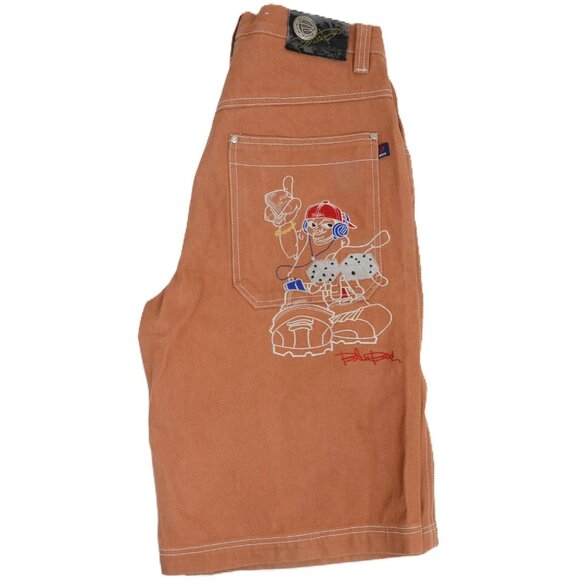 Rare! VTG 90s BLUEBOY Jean Shorts W34 L26 Skating Hip Hop Cartoon Graphic - Picture 11 of 14